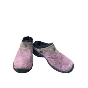 Merrell Encore Ice Huckleberry Womens Suede Fur Clogs Size 6.5 SKU 8924